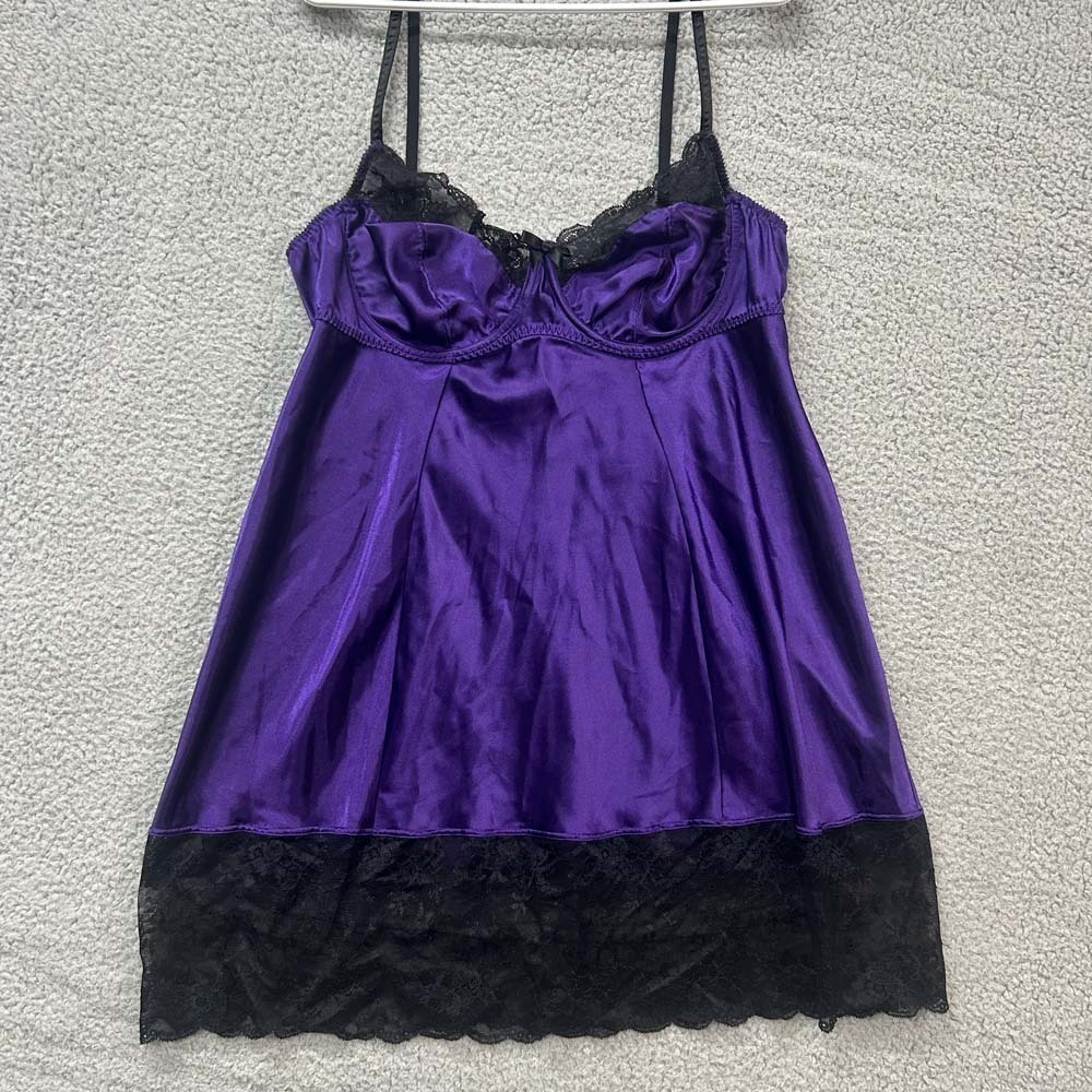 Cacique Camisole 18/20 Tank Lingerie Babydoll Lace Satin Sleepwear